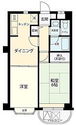 ヨコスカビル1 2DKの間取図画像