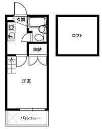 ホワイトハウス一番館 1Kの間取図画像