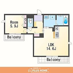 ベレオ本町 1LDKの間取図画像