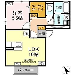 PEACEFULLY 3階1LDKの間取り