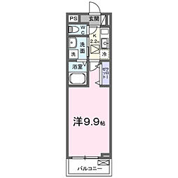 ブリュージュ テラス 1Kの間取図画像