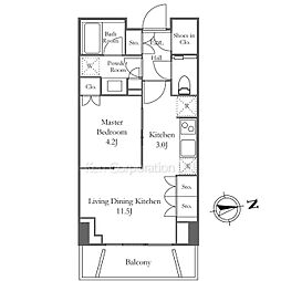 パークコート神宮北参道ザタワー 5階1LDKの間取り