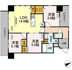 サンジョイアゼロ 2階3LDKの間取り