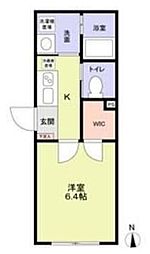 ヴィスタ南台 1階1Kの間取り