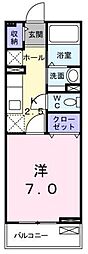 サンパティオ 1Kの間取図画像
