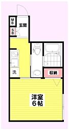 カルヴィ川崎 1Kの間取図画像