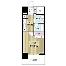 BelleFace尼崎 1Kの間取図画像
