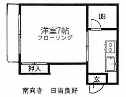 大塚ハイツ 1Kの間取図画像