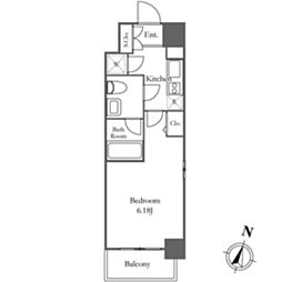 プレミアステージ笹塚 1Kの間取図画像
