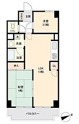 入間市駅前第2ビル 2LDKの間取図画像