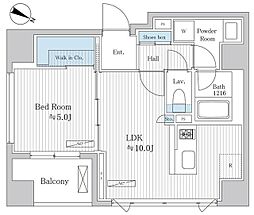 PlatinumView白金台 1LDKの間取図画像