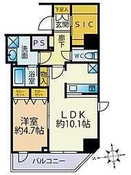 ガリシア新宿North2 1LDKの間取図画像
