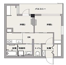 スペース・U 2DKの間取図画像