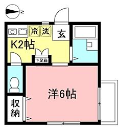 Ｗｅｌｌ　Ｖｉｌｌａｇｅ 2階1Kの間取り