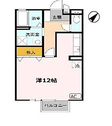 セジュール藤井B ワンルームの間取図画像