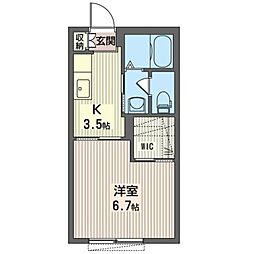 セピアコートＣ 1階1Kの間取り