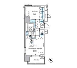 パークアクシス東日本橋ステーションゲート 1LDKの間取図画像