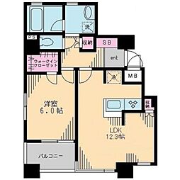 ボヌール市谷 1LDKの間取図画像