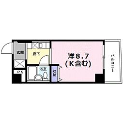 Ｇｌｏｉｒｅ烏丸五条 9階ワンルームの間取り