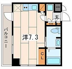 横浜翠葉ビルディング1 ワンルームの間取図画像