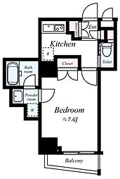 ザ・プレミアムスイート新宿下落合 3階1Kの間取り