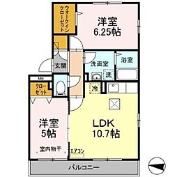 フォレストパーク 2LDKの間取図画像