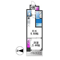 クローバー・グランデ今里 1DKの間取図画像