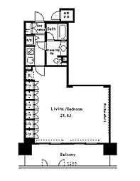 Park Axis 四谷ステージ 3階1Kの間取り
