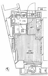 プレール目黒リバーサイド 4階1Kの間取り