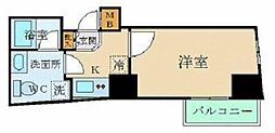 都営大江戸線 門前仲町駅 徒歩6分の賃貸マンション 9階1Kの間取り