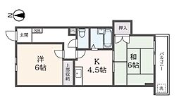 ヴィラージュ永福 1階2Kの間取り