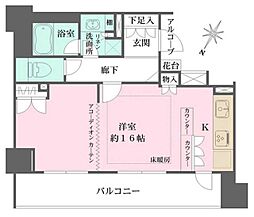 グランスイート日本橋人形町 ワンルームの間取図画像