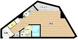 ランドステージ松見坂 3階ワンルームの間取り