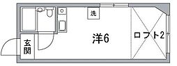 東海ビル 4階ワンルームの間取り