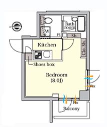 プラチナコート自由が丘 1Kの間取図画像