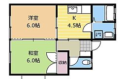 千代田今井コーポ 2階2DKの間取り