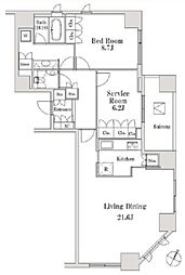 LaSante一番町 1SLDKの間取図画像