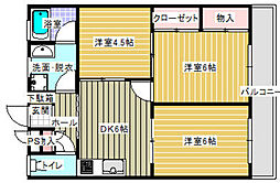 レイクフィルドヴィレッジ 3DKの間取図画像