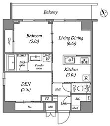 リビオメゾン入谷 1SLDKの間取図画像