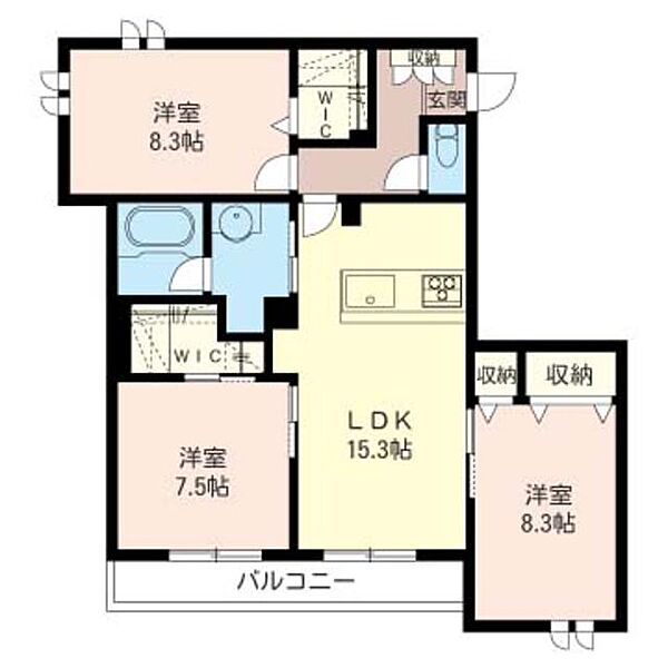 シャノワール 00201｜埼玉県さいたま市西区大字指扇(賃貸アパート3LDK・2階・89.50㎡)の写真 その2