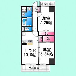 FREEDOM residence堺寺地町 2LDKの間取図画像