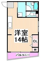 シグマロイヤルハイツ 4階ワンルームの間取り