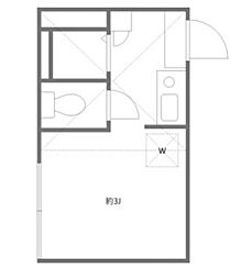ル・ベルソー駒沢 2階ワンルームの間取り