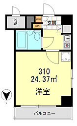 秀和日本橋箱崎レジデンス 1Kの間取図画像