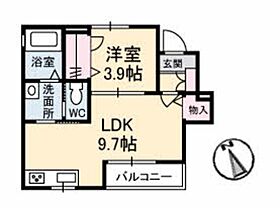 ローベルジュ　Ｂ棟 0111 ｜ 島根県出雲市小山町702（賃貸アパート1LDK・1階・34.24㎡） その2