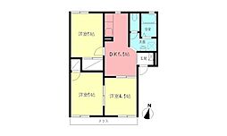 センチュリーカーサ中島 1階3DKの間取り