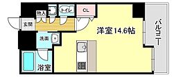 セレニテ梅田北プレミアム ワンルームの間取図画像