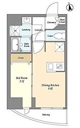 Villa Crest Higashi Ueno 1DKの間取図画像