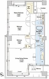 レジディアタワー上池袋 タワー棟 7階3LDKの間取り