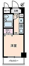 アムス川崎 ワンルームの間取図画像